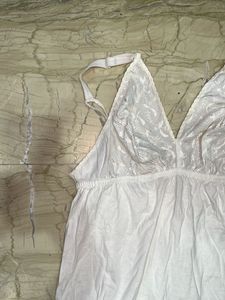 White Lace Trim Camisole Slip