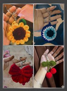 Handmade Crochet Keychains - Set of 4