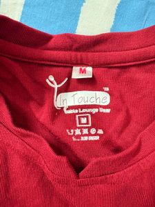 Red Comfort Night Suit Set