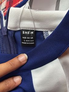 Shein Blue & White Striped Dress