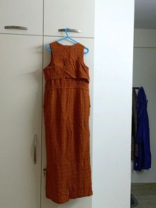 Mast And Harbor Rust Colored Jumpsuit