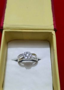 Sparkling Flower Design Ring pure silver