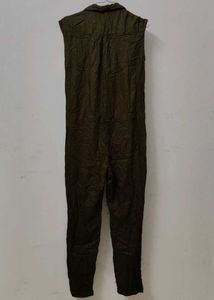 Sleeveless Olive Green Jumpsuit