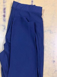Comfortable Blue Textured Pants