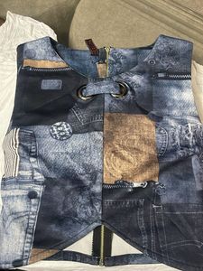 Unique Denim Print Top