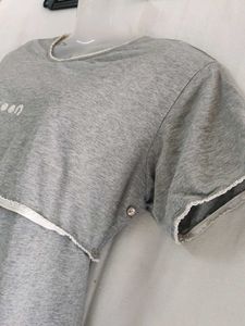 Grey Cocoon T-Shirt Dress