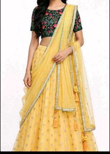 Vibrant Yellow Embroidered Lehenga Choli Set