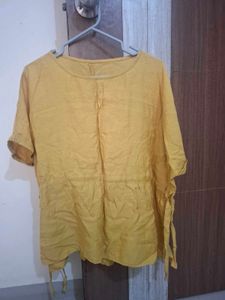 Boho Yellow Linen Blend Top