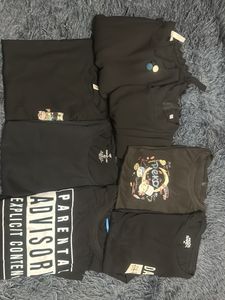 Bundle of 5 Black T-Shirts and 2 top