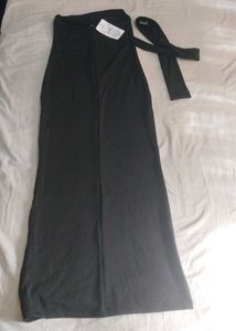 Elegant Black Halter Neck Maxi Dress