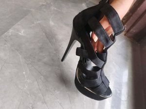 Black Strappy Platform Heels