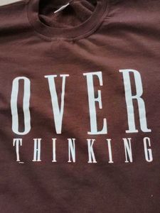 brown "Overthinking" Graphic Sweatshirt hoodie