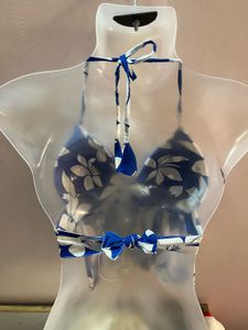 Blue Floral Halter Beach Backless top