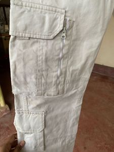 Classic Cargo Joggers Beige Pants