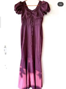 Elegant long Dress with Puff Sleeves