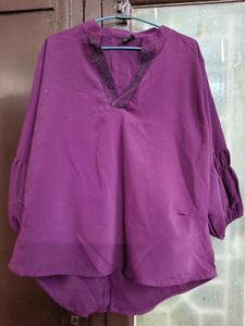 New Party' Wear Stylish Purple Top In Xl Size