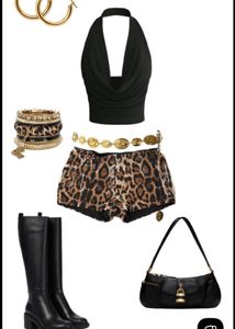 animal print shorts party wear