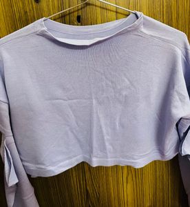 Light Purple Cropped Sweater Top