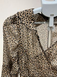 Animal Print Wrap Top