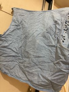 Embroidered Denim Vest