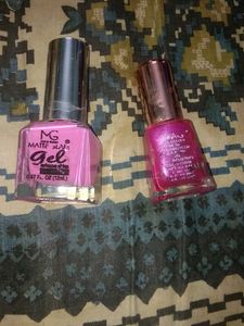 4 Nail Paint Golden , Copper, Red,  Pink,  Fuchsia
