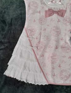 Lovely Pink Cheongsam Dress with Lace and Ruffles