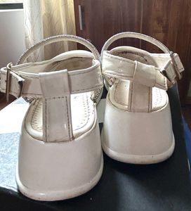 White Platform Heels with Sparkle Straps