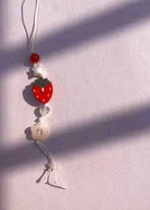 Cute Strawberry Charm Keychain