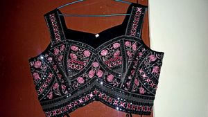 Embellished Black-Pink Ethnic Set