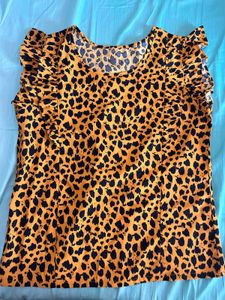 Leopard Print Jumpsuit Co-ord Set M SIZE
