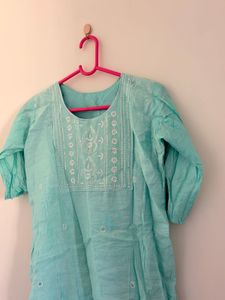 Aqua Blue Chikankari Kurta