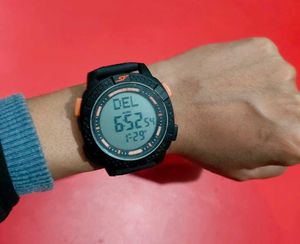 SONATA SF World Time Carbon Series Digital Watch