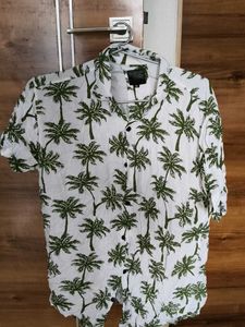 Palm Tree Print Casual Shirt
