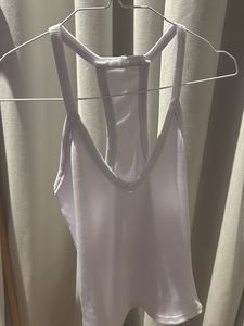 Basic white ribbed tank top