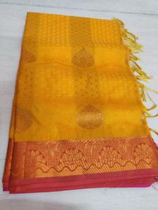 Beautiful Yellow Silk Saree