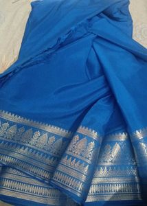 Premium Crepe silk saree-Dark Peacock blue