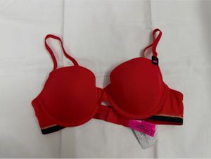 LA SENZA Red Padded Bra with Gold Trim