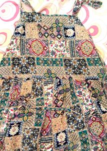 Pink Floral Print Kurti with Lace Trim