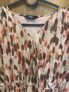 Chic Leaf Print Midi Dress