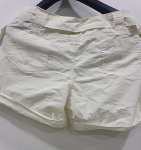 Classic White Cotton Shorts