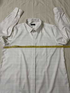 MEN WHITE CHECK FULL SLEEVES FORMAL SHIRT