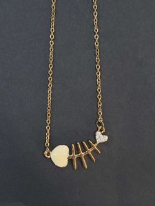 Gold Fishbone Necklace