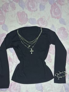 Black Long Sleeve Top (Jewellery not included)