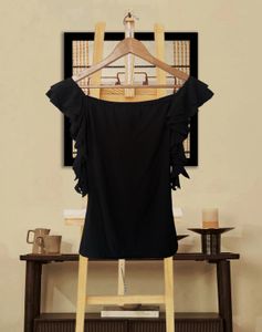 Chic Black Ruffle Top