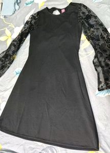 Athena Women Black Embellished Sheer Dress