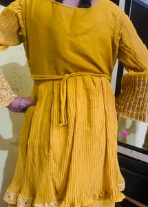 yellow haldi dress for girls