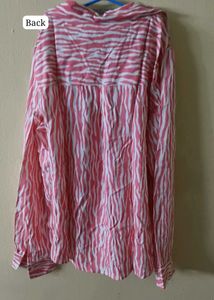 Pink Zebra Print Button-Up Shirt