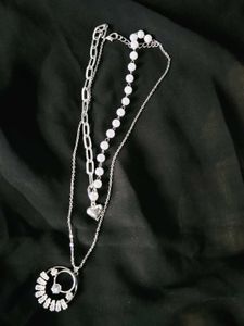 Elegant Silver Necklace &amp; Watch Set