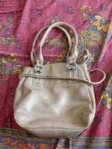Tan Faux Leather Shoulder Bag