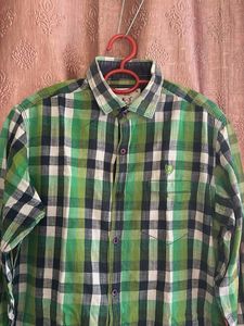 Men's Green Plaid Long Sleeve Shirt